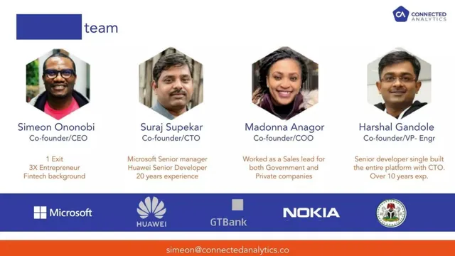 Team slide 10 from Connected Analytics (ThankUCash)