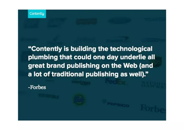 Reviews / testimonials / feedback slide 4 from Contently
