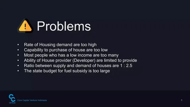 Problem slide 2 from Core Capital Venture Indonesia