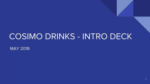 Cosimo Drinks pitch deck cover