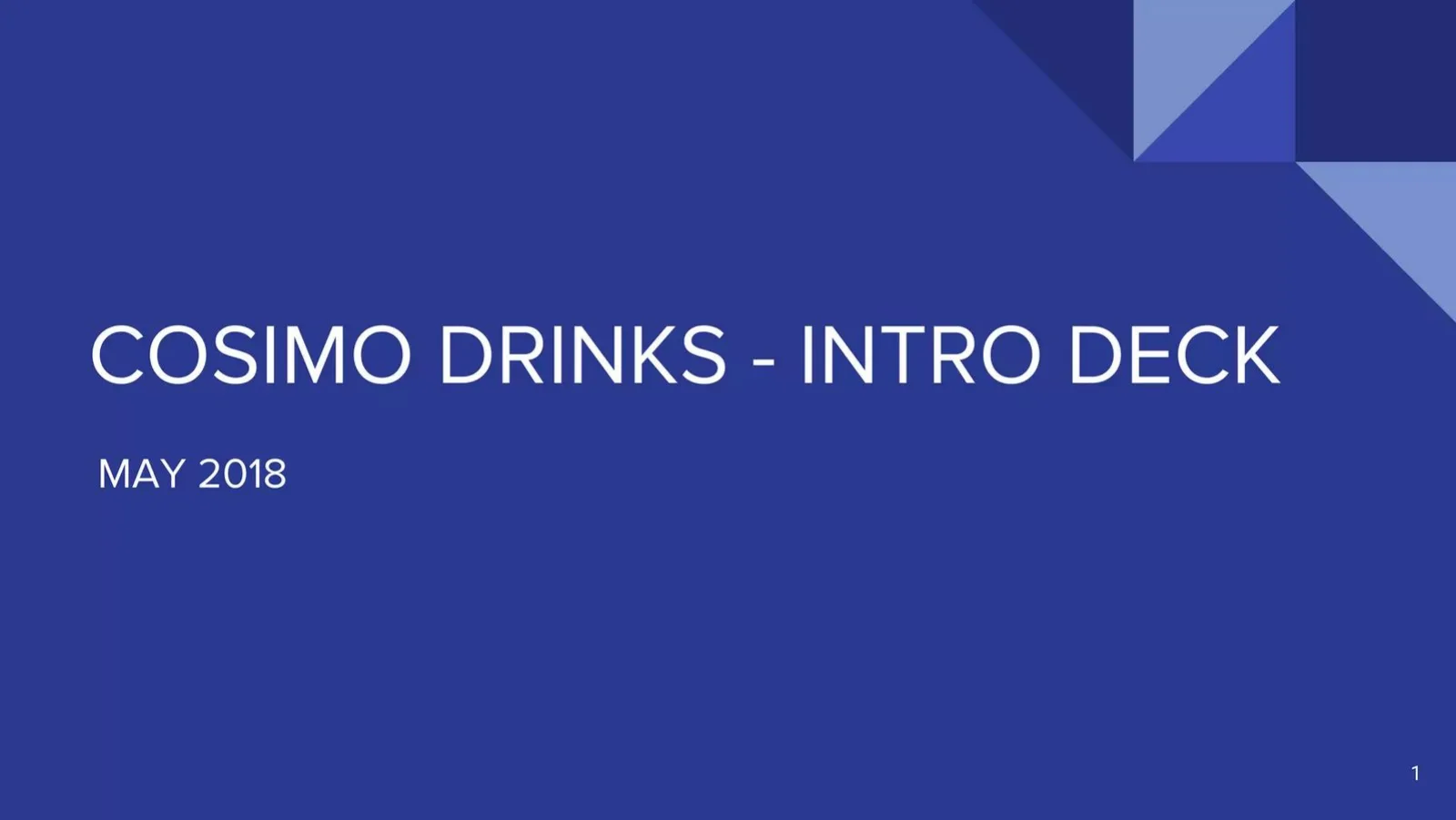 Cosimo Drinks pitch deck slide