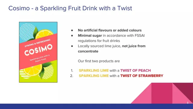 Product / solution slide 8 from Cosimo Drinks