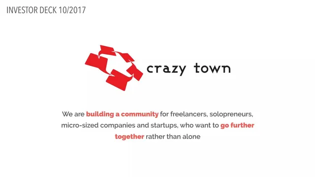 Crazy Town 10 pitch deck cover