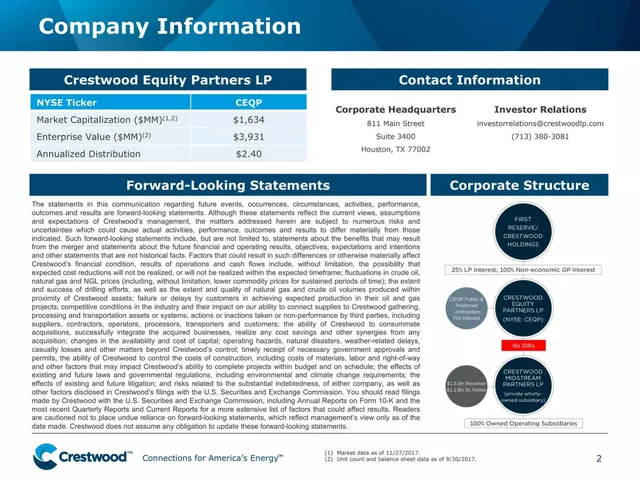 Company overview slide 2 from Crestwood