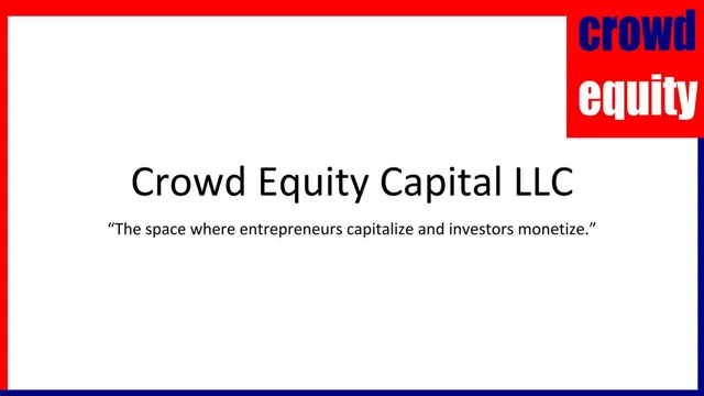 Crowd Equity Capital LLC pitch deck cover