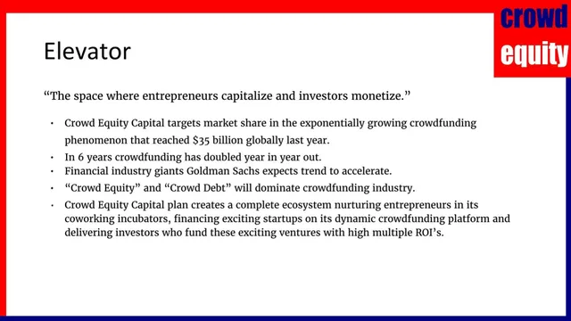 Product / solution slide 2 from Crowd Equity Capital LLC