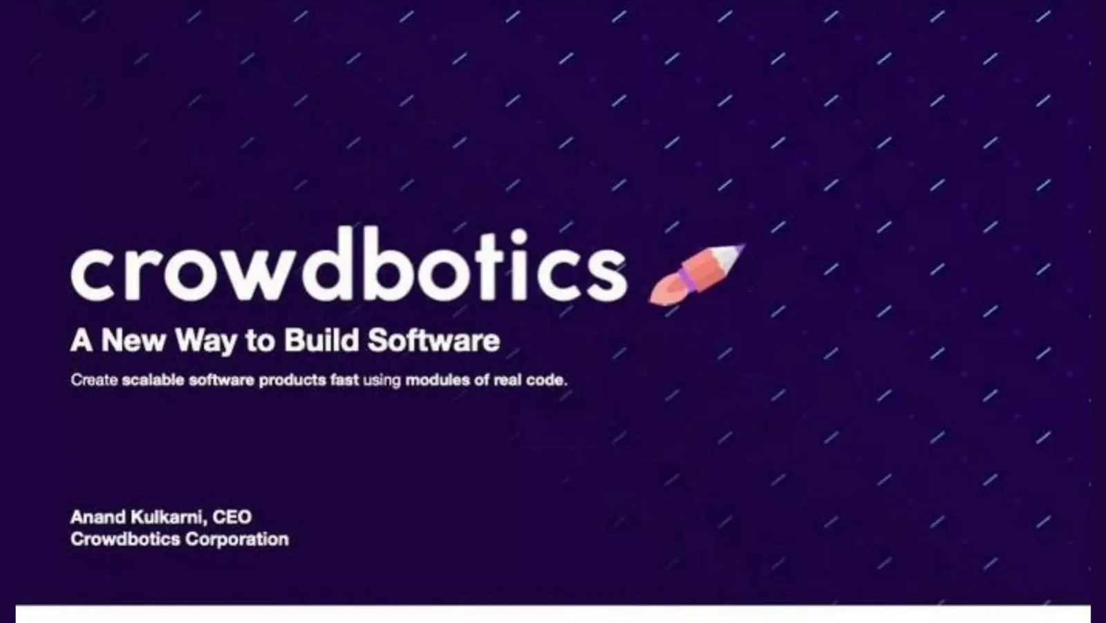Crowdbotics pitch deck slide