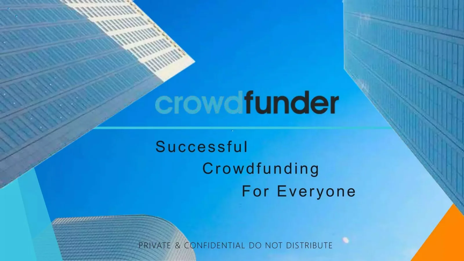 Crowdfunder pitch deck slide