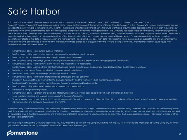 Disclaimer slide 2 from Cornerstone OnDemand (CSOD)