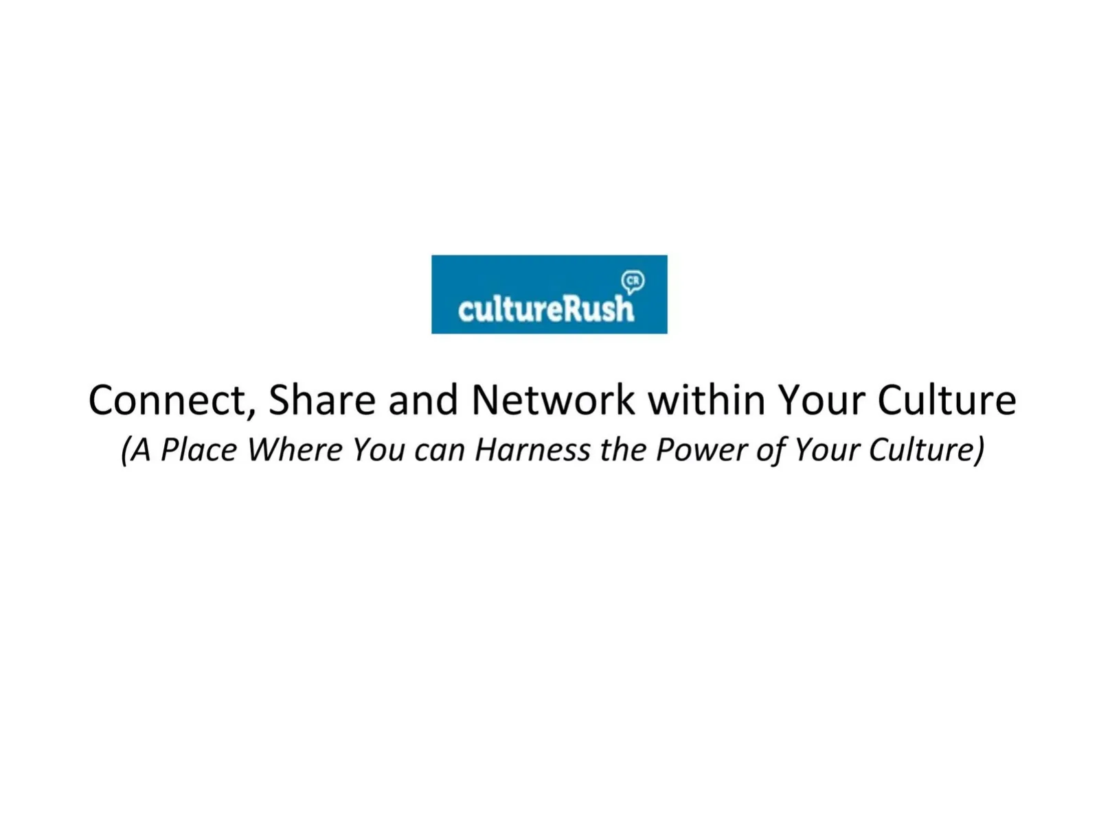 cultureRush pitch deck slide