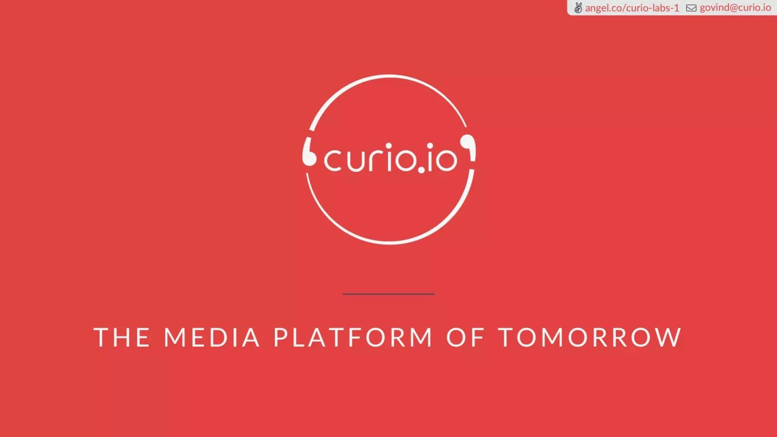Curio.io pitch deck slide