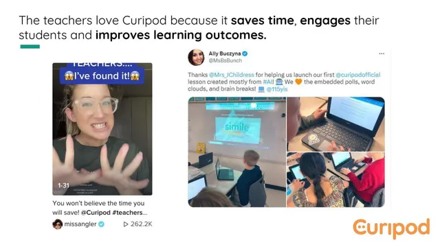 Reviews / testimonials / feedback slide 5 from Curipod