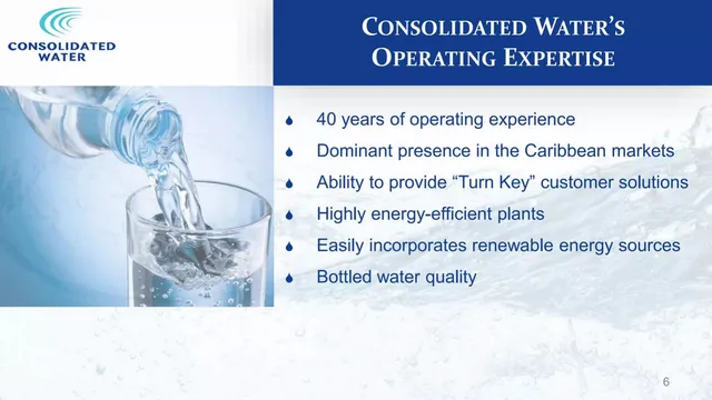 Company overview slide 6 from Consolidated Water (CWCO)