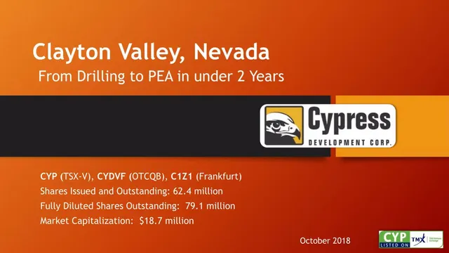 Cypress Development Corp. pitch deck cover
