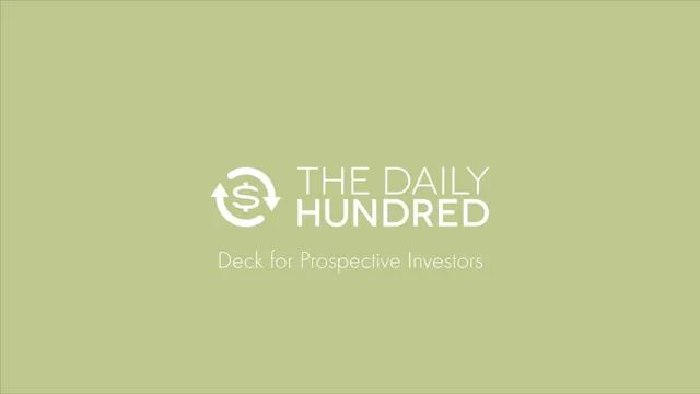 Daily Hundred pitch deck cover