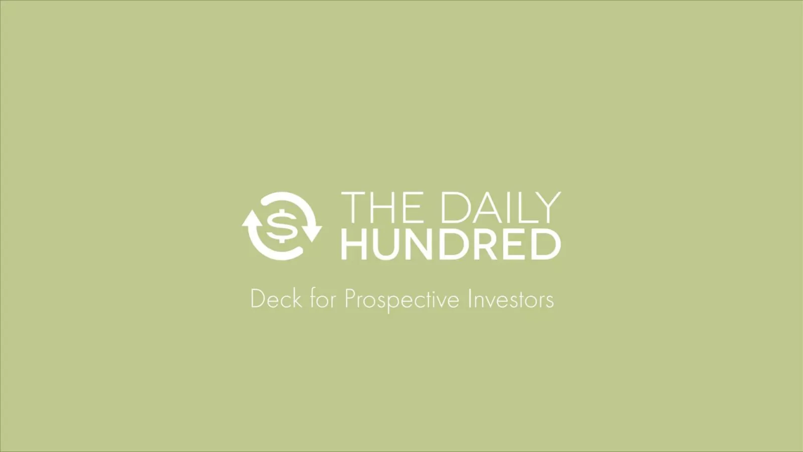 Daily Hundred pitch deck slide