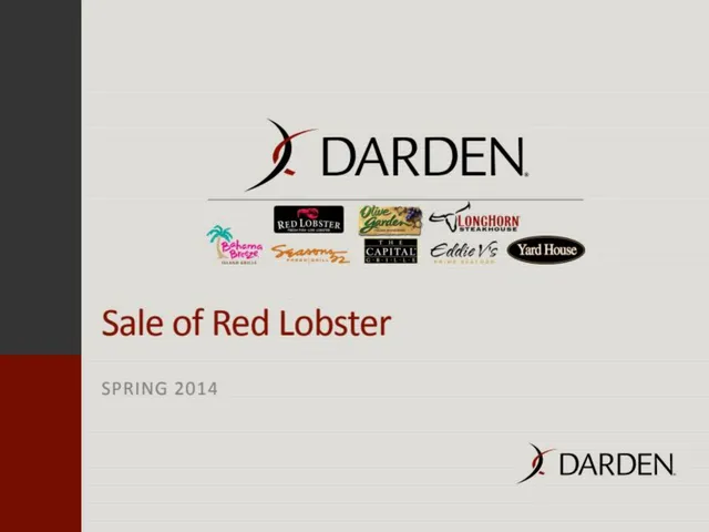 Darden Sale of Red Lobster pitch deck cover