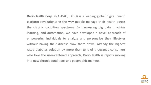 Product / solution slide 6 from DarioHealth Corp.