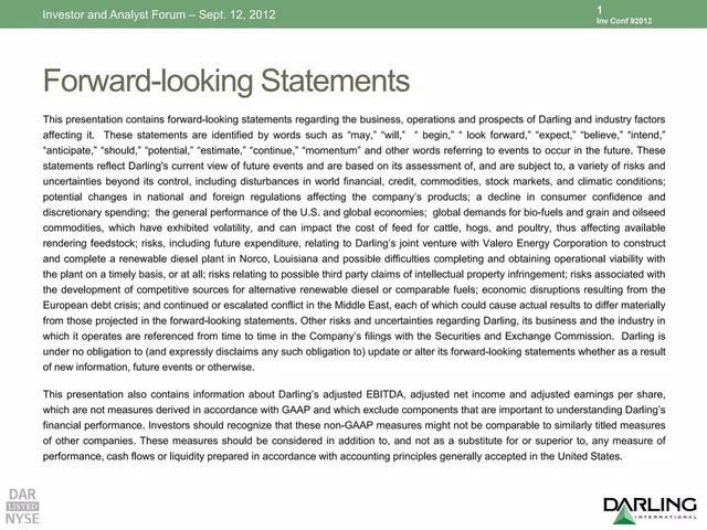 Disclaimer slide 2 from Darling International (now Darling Ingredients)