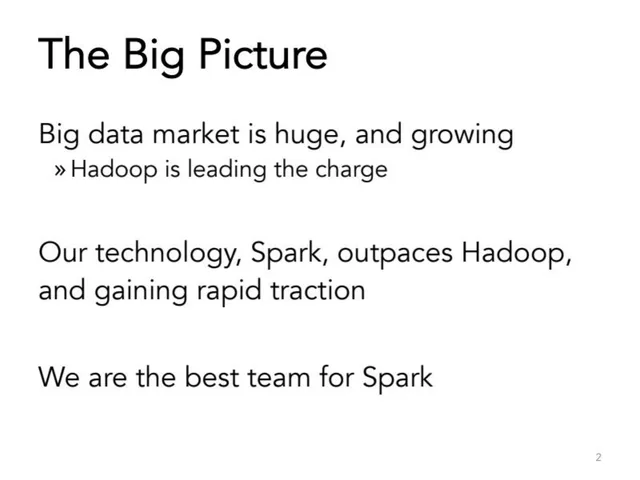 Competitors slide 2 from Databricks Series A