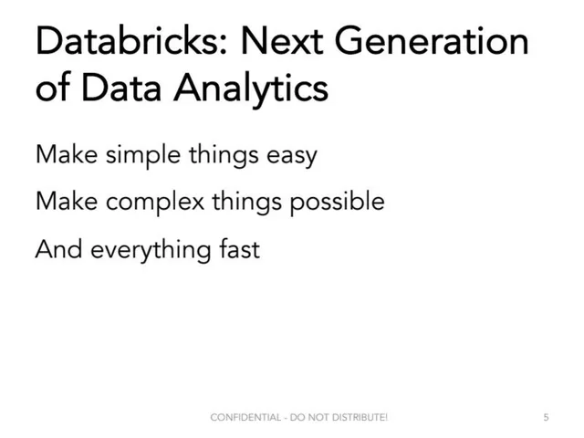 Product / solution slide 5 from Databricks Series A
