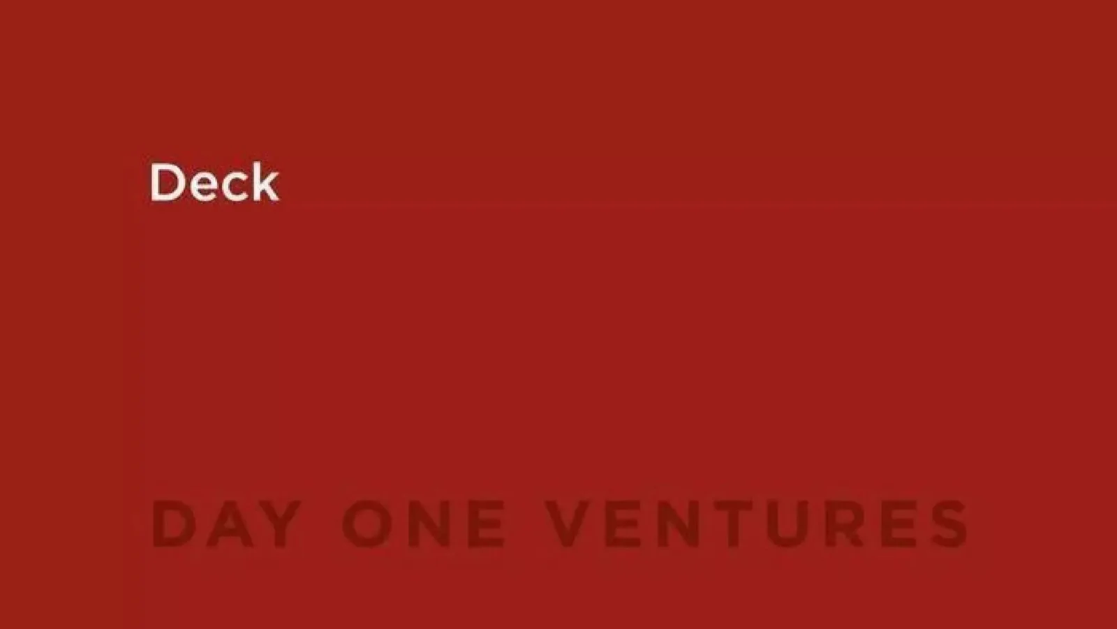 Day One Ventures pitch deck slide