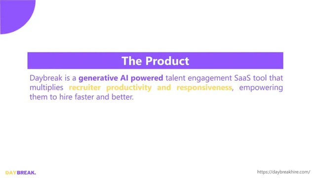 Product / solution slide 3 from Daybreak