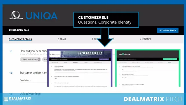 Agenda / contents slide 5 from DealMatrix