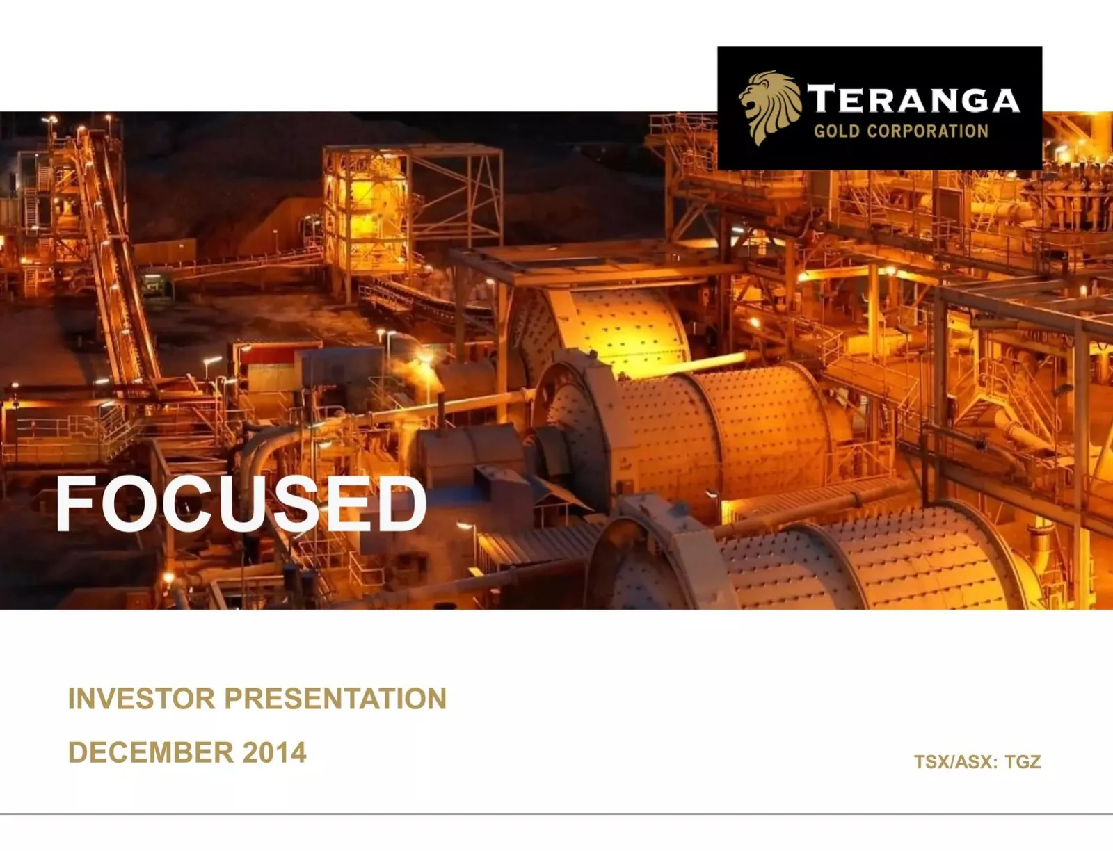 Teranga Gold Corporation pitch deck slide