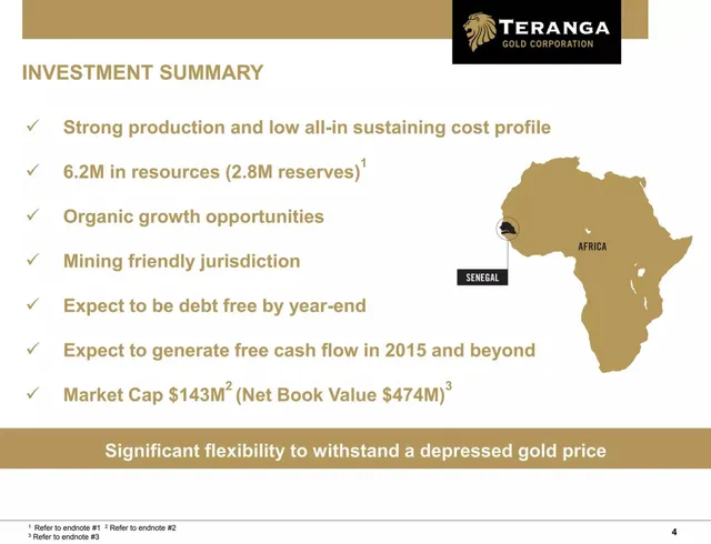 Financials slide 4 from Teranga Gold Corporation