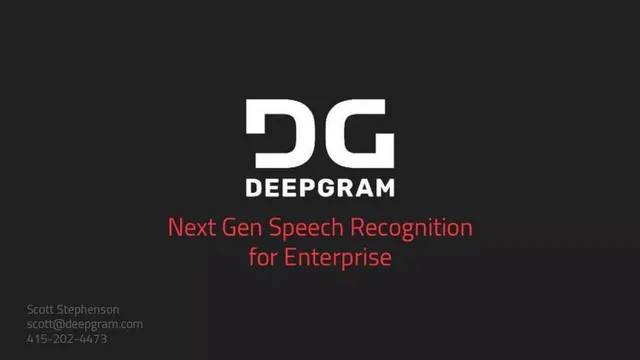 Deepgram pitch deck cover