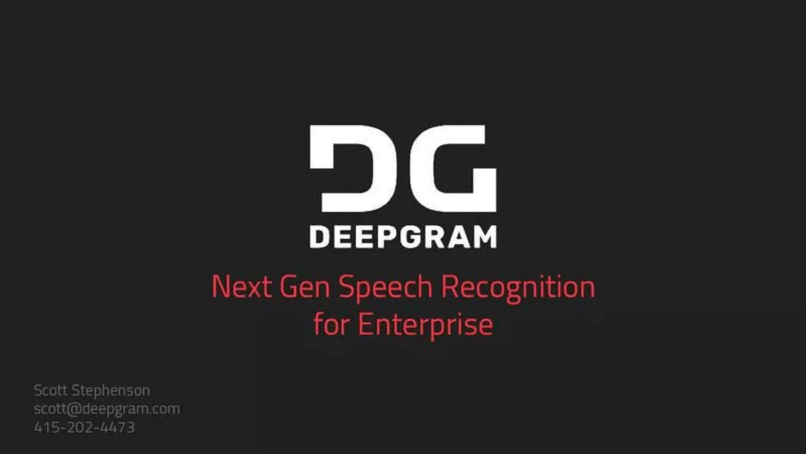 Deepgram pitch deck slide