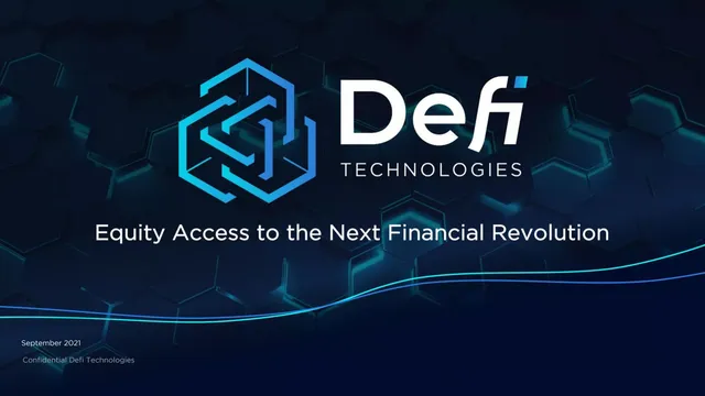 DeFi Technologies pitch deck cover