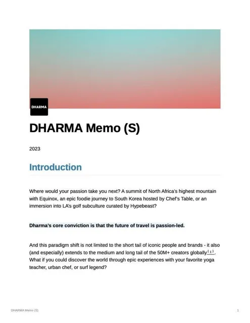 Dharma pitch deck cover