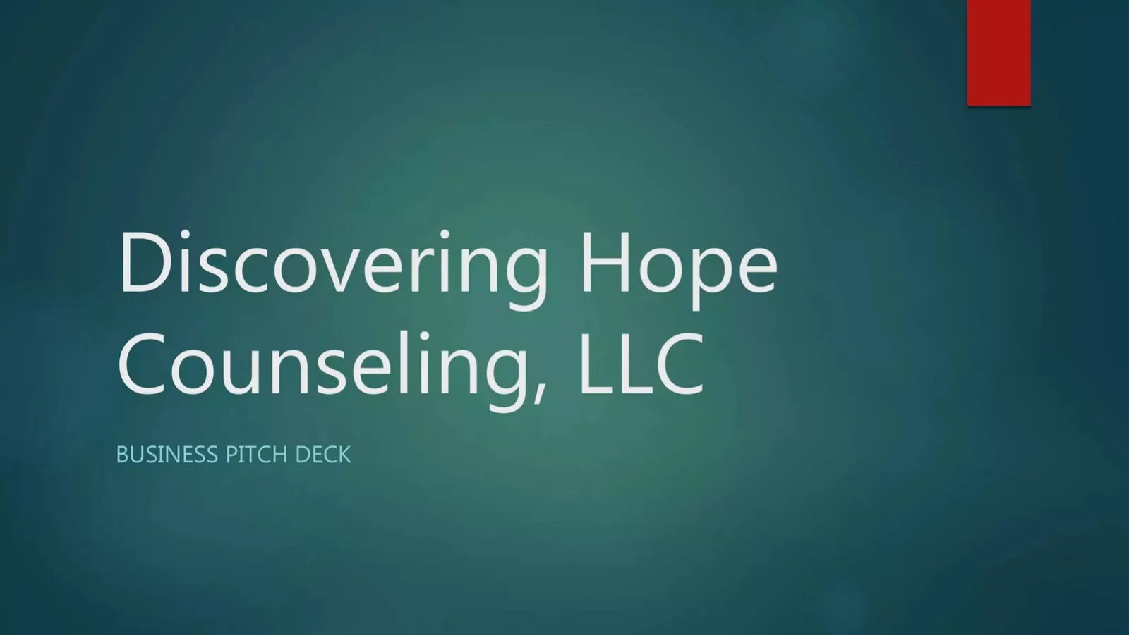 Discovering Hope Counseling, LLC (dhc) pitch deck slide