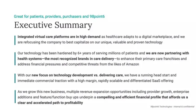 Company overview slide 2 from 98point6