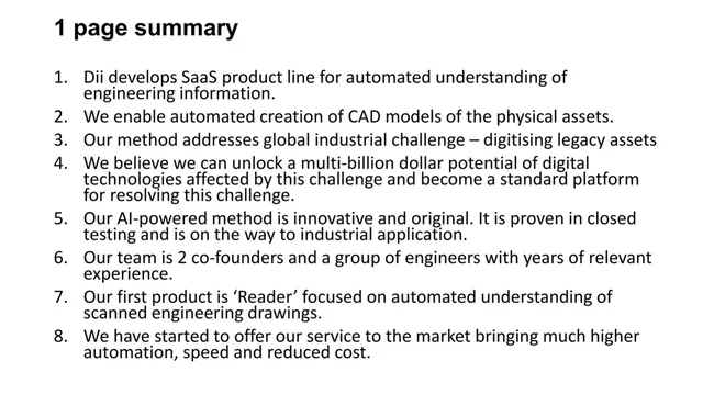 Product / solution slide 3 from Dii 21