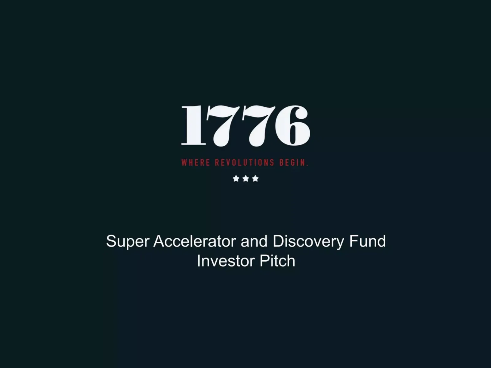 1776 Discovery Fund pitch deck slide