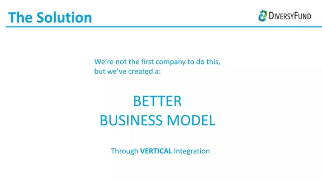 Business model / revenue streams slide 6 from DiversyFund