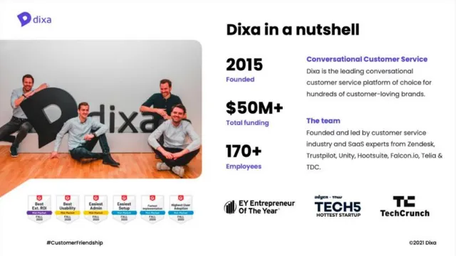 Company overview slide 2 from Dixa