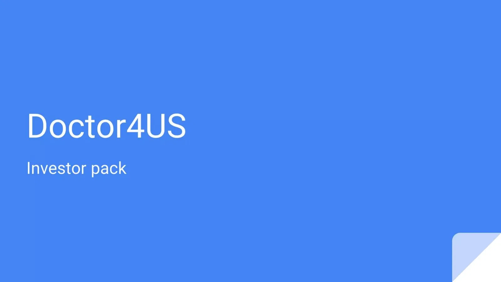 Doctor4US pitch deck slide