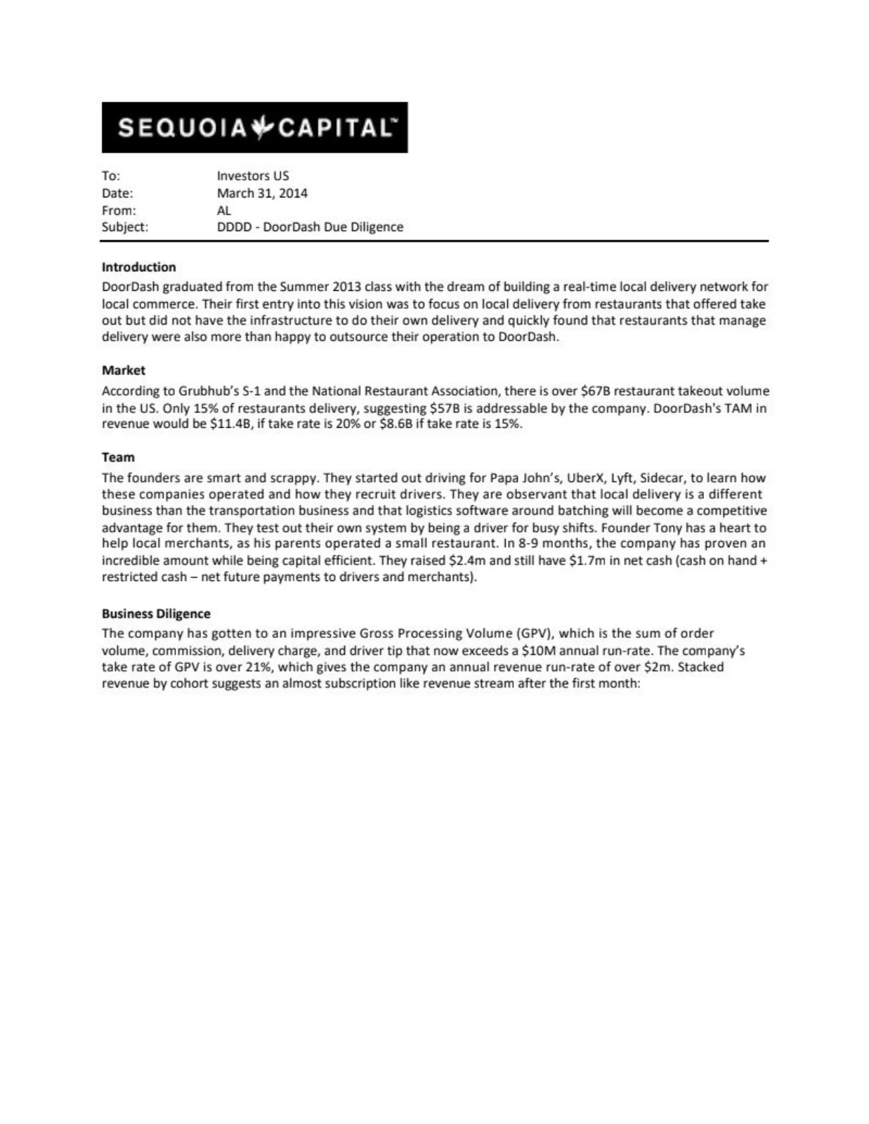 DoorDash pitch deck slide
