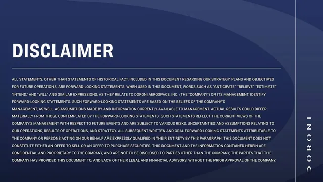Disclaimer slide 2 from Doroni