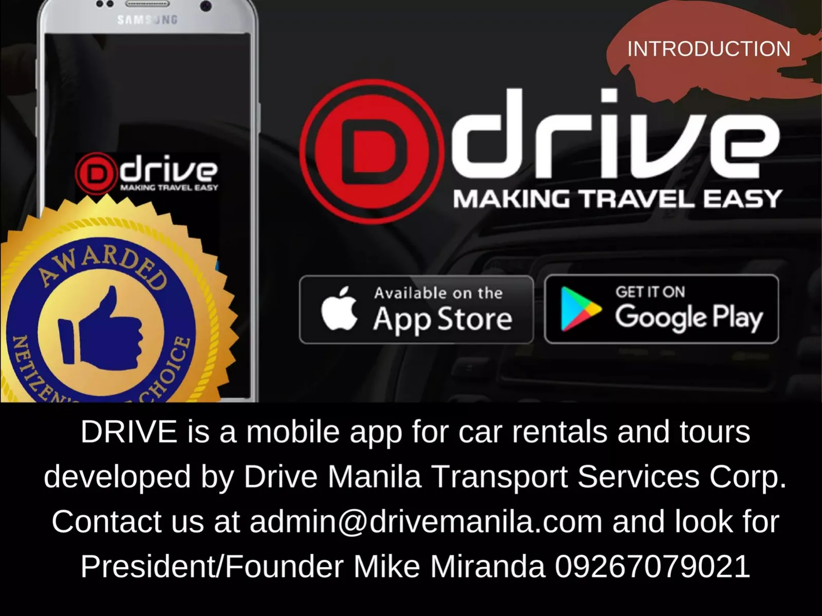 Drive (Drive Manila Transport Services Corp.) pitch deck slide