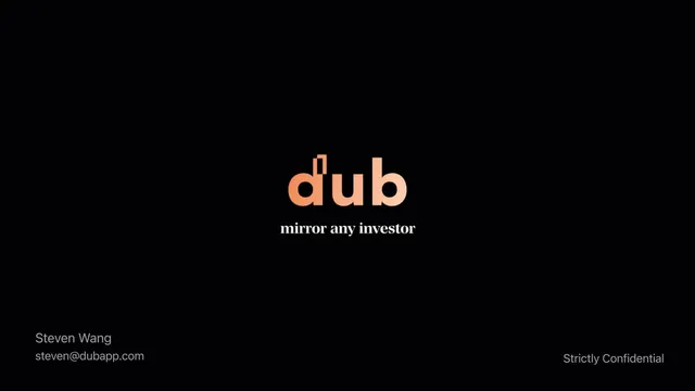 Dub (DASTA Inc.) pitch deck cover