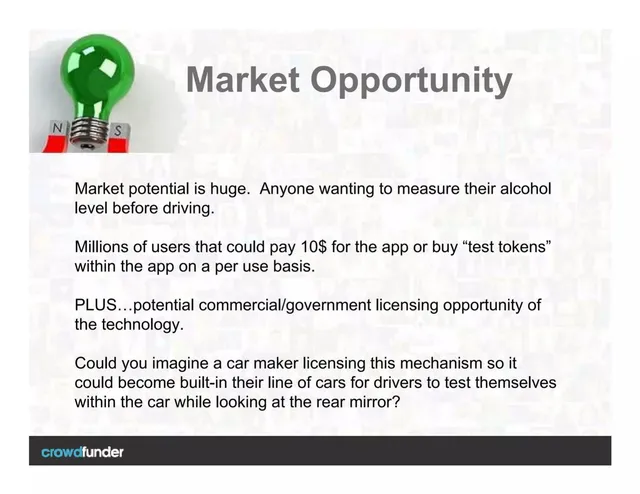 Market sizing / opportunity slide 4 from dui app