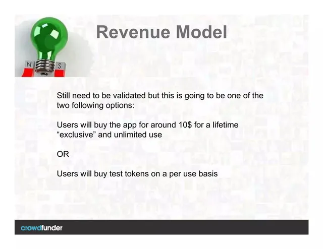 Business model / revenue streams slide 7 from dui app