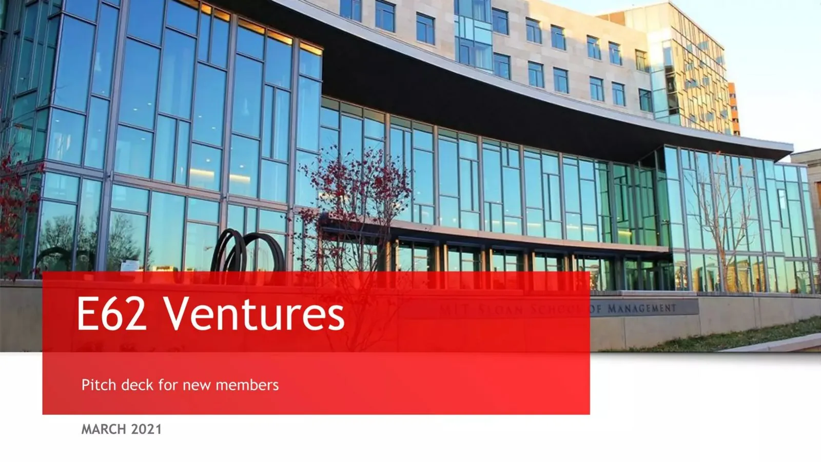 E62 Ventures pitch deck slide