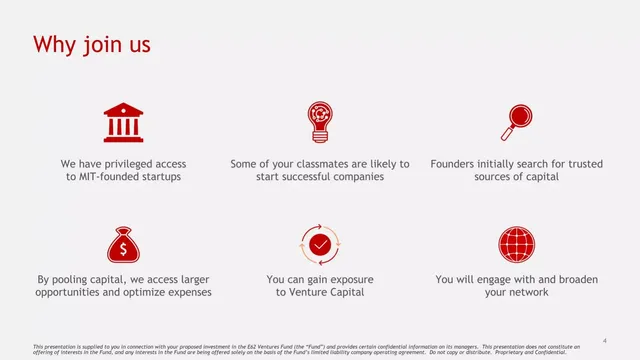 Disclaimer slide 5 from E62 Ventures