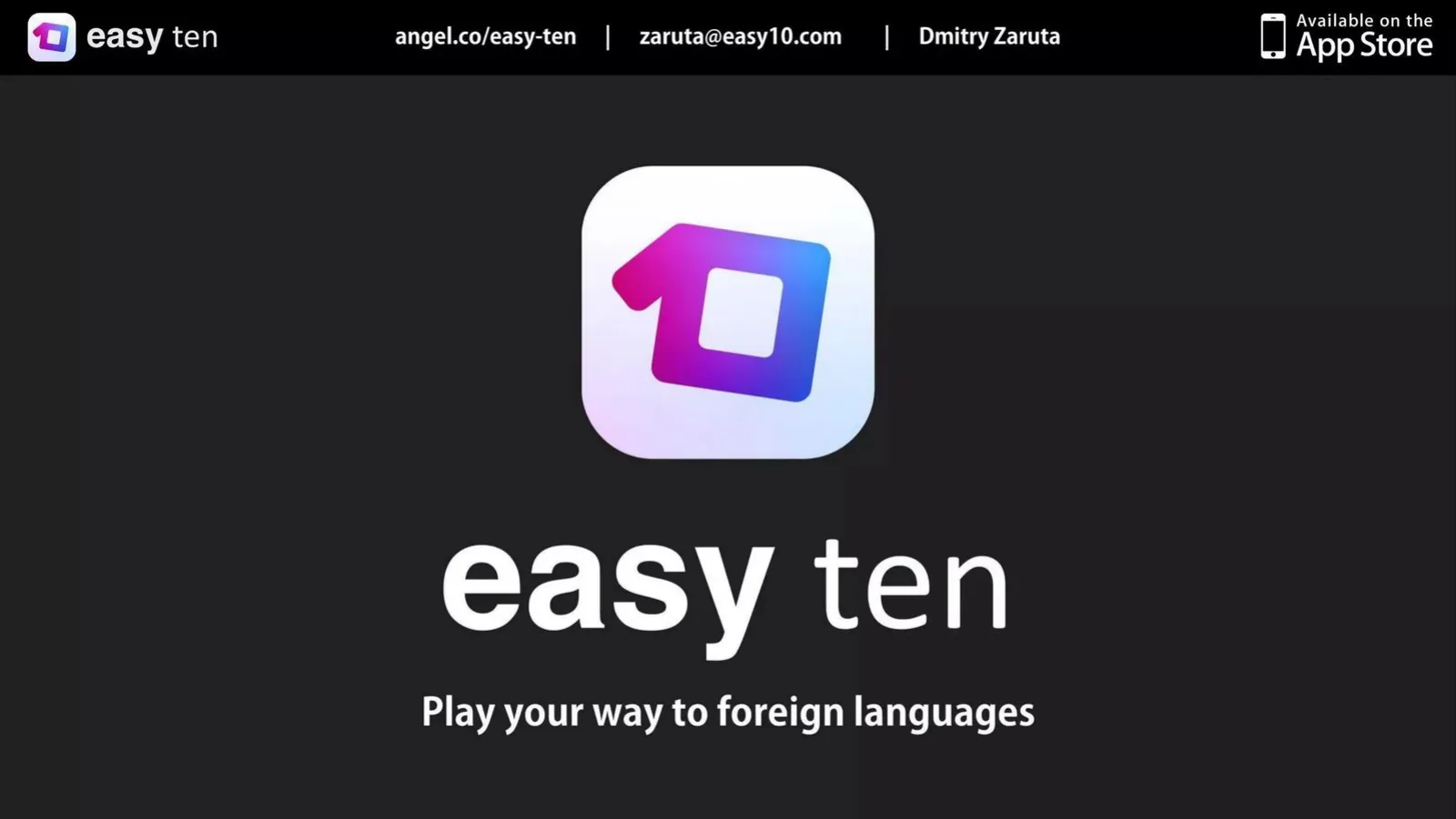 easy ten pitch deck slide